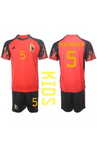 Fotbalové Dres Belgie Jan Vertonghen #5 Dětské Domácí Oblečení MS 2022 Krátký Rukáv (+ trenýrky)